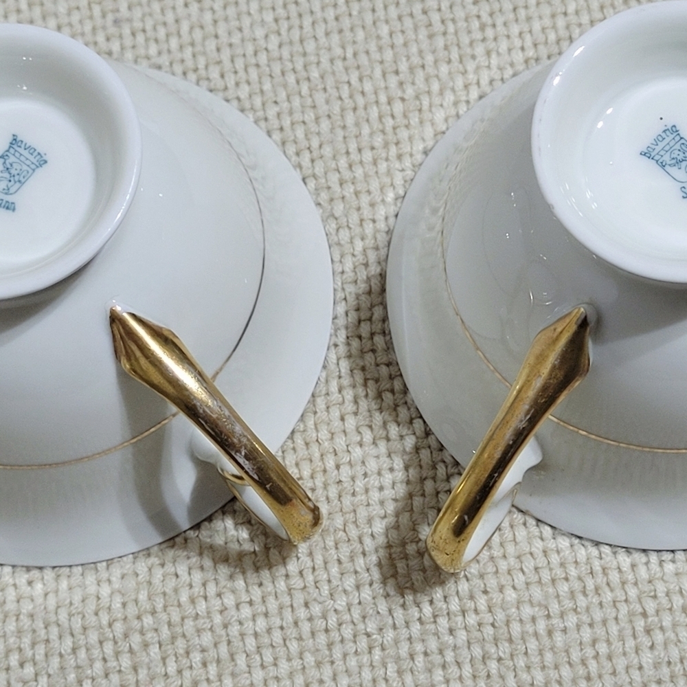 Vintage Cottswold Footed Boullion Cup & Saucer (2 Sets) Made in Bavaria - Picture 7 of 16
